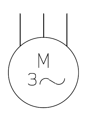 Elektrosymbol for motor i hovedstrømmen.