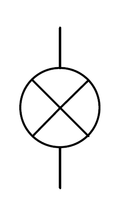 Elektrosymbol for signallampe.