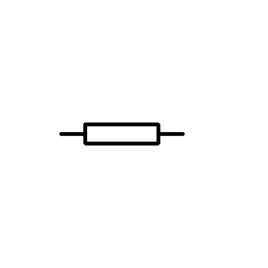 Enkelt symbol for en elektrisk motstand.